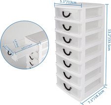 7.1"X5.1"X13.2" Mini Drawer Organizer 7 Clear Storage Drawers Office Makeup