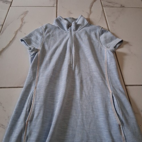 Tommy Bahamas Tobago Bay Half-Zip Short-Sleeve Dress Sz S/P Blue A8 - Picture 3 of 12