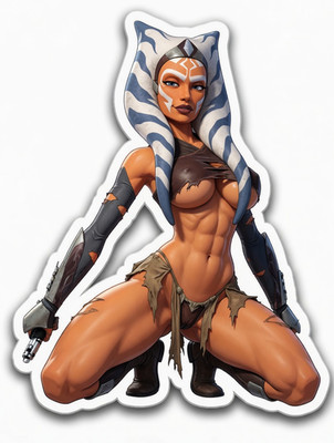 Anime Waifu Sticker Ahsoka Star Wars Explicit Weatherproof 3'' 6'' Car Decal