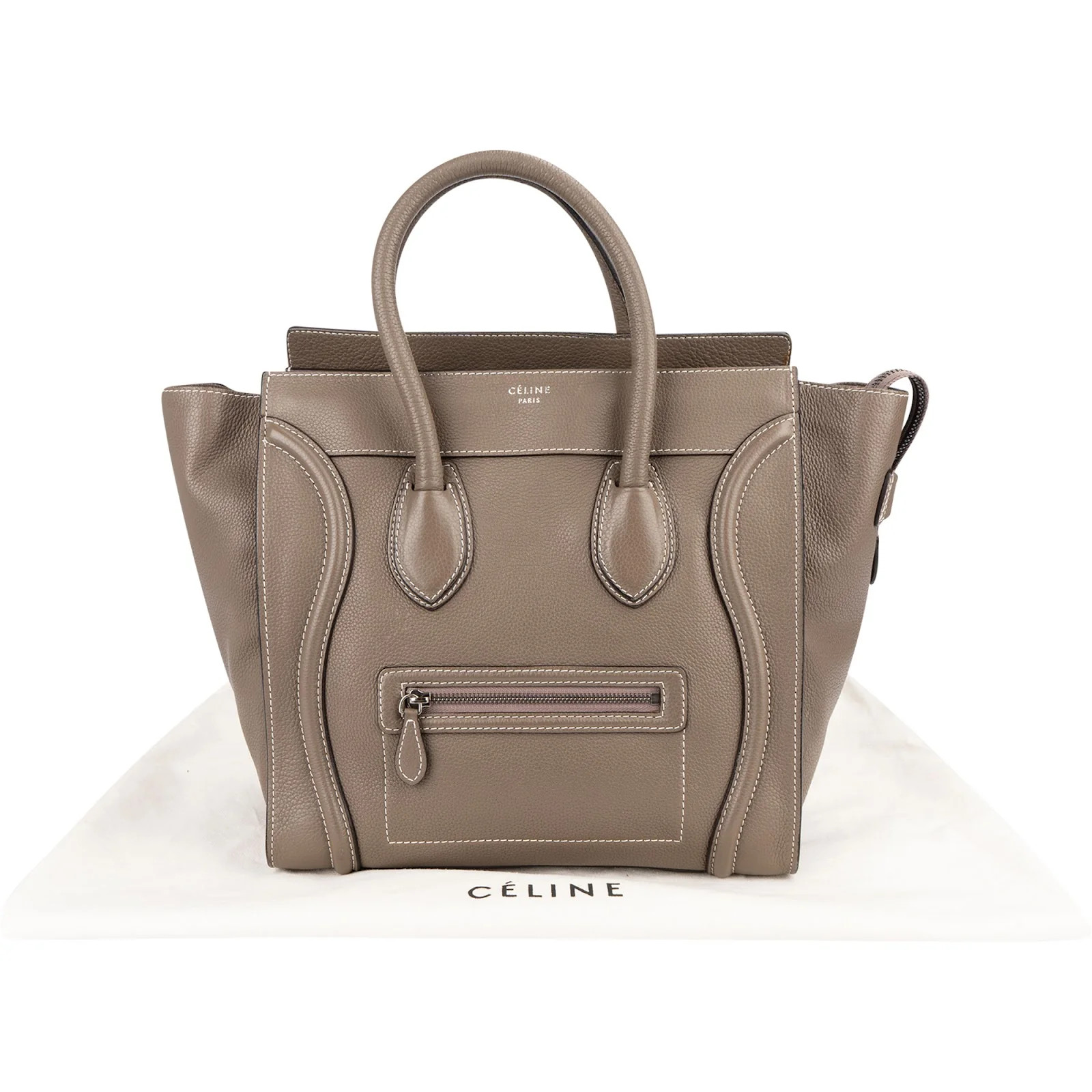Celine Grained Leather Luggage Handbag Bag image 2