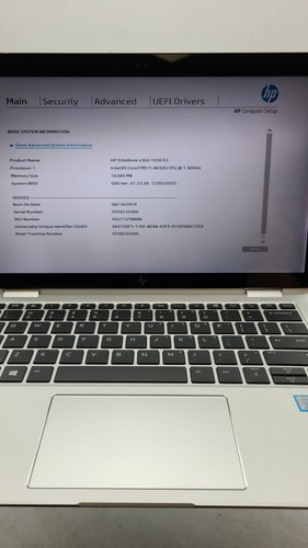 HP Elitebook x360 1030 G3 13.3 i7-8650U 1.9 Ghz 16 GB NO OS/HDD/SSD - PLS READ - Afbeelding 2 van 5