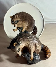 Goebel 1980 Racoons Mother Day Plate & Figurine #66-045 TMK6