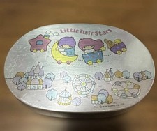 VTG Sanrio Little Twin Stars Aluminum Lunch Box Oval Case w/ Divider Rare