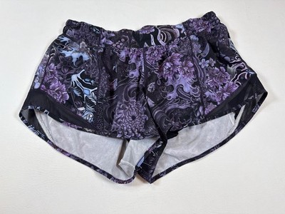 Lululemon Hotty Hot Short II Memoir 10 Reg. Purple Black tattoo-inspired  (R425)