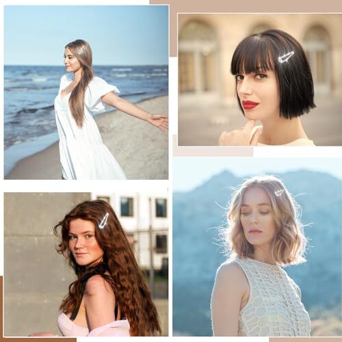 2.4 Inch Rhinestone Hair Clips, 6PCS Hair Clips Snap Barrettes 2.4 in Silver - Foto 5 di 6