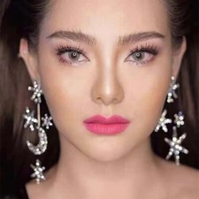 Rhinestone Star Moon Earrings Women Big Drop Dangle Earstud Hoop Jewelry Earring