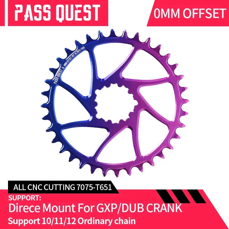 0mm Offset Bicycle Chainring Direct Mount 3 Bolt for  NX XX X0 X09 GX Sprocket - Image 2 of 4