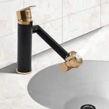 360  Rotating Kitchen Sink Tap Mixer Tap Bathroom Washbasin Mixer Faucet Black