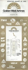 Golden West Airlines system timetable 8/15/75 [0111] Buy 4+ save 25%