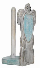 HAND CARVED TURTLE SEA WOOD PAPER TOWEL HOLDER ISLAND BEACH TROPICAL NAUTICAL