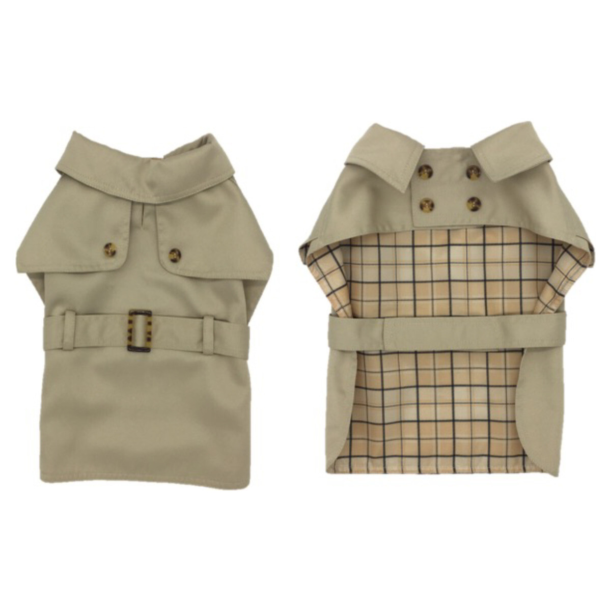 Duvo+ Hundemantel Trenchcoat beige aus Tweed für Hunde, modisch