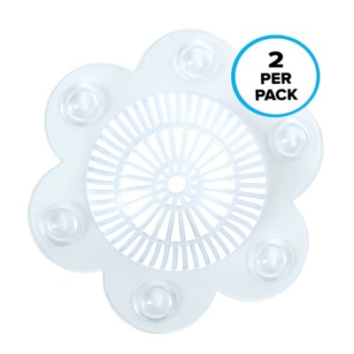 Stop-A-Clog Drain Protector (2 Per Pack) in Clear by SlipX Solutions