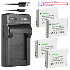 Kastar Battery Slim Charger for Canon NB-6L NB6LH CB2LY Canon PowerShot SX510 HS