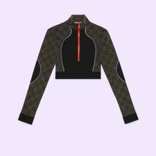 Neu Luxury Original GUCCI Damen Langarmshirt Oberteile Yoga Fitness Gr-S-726373.