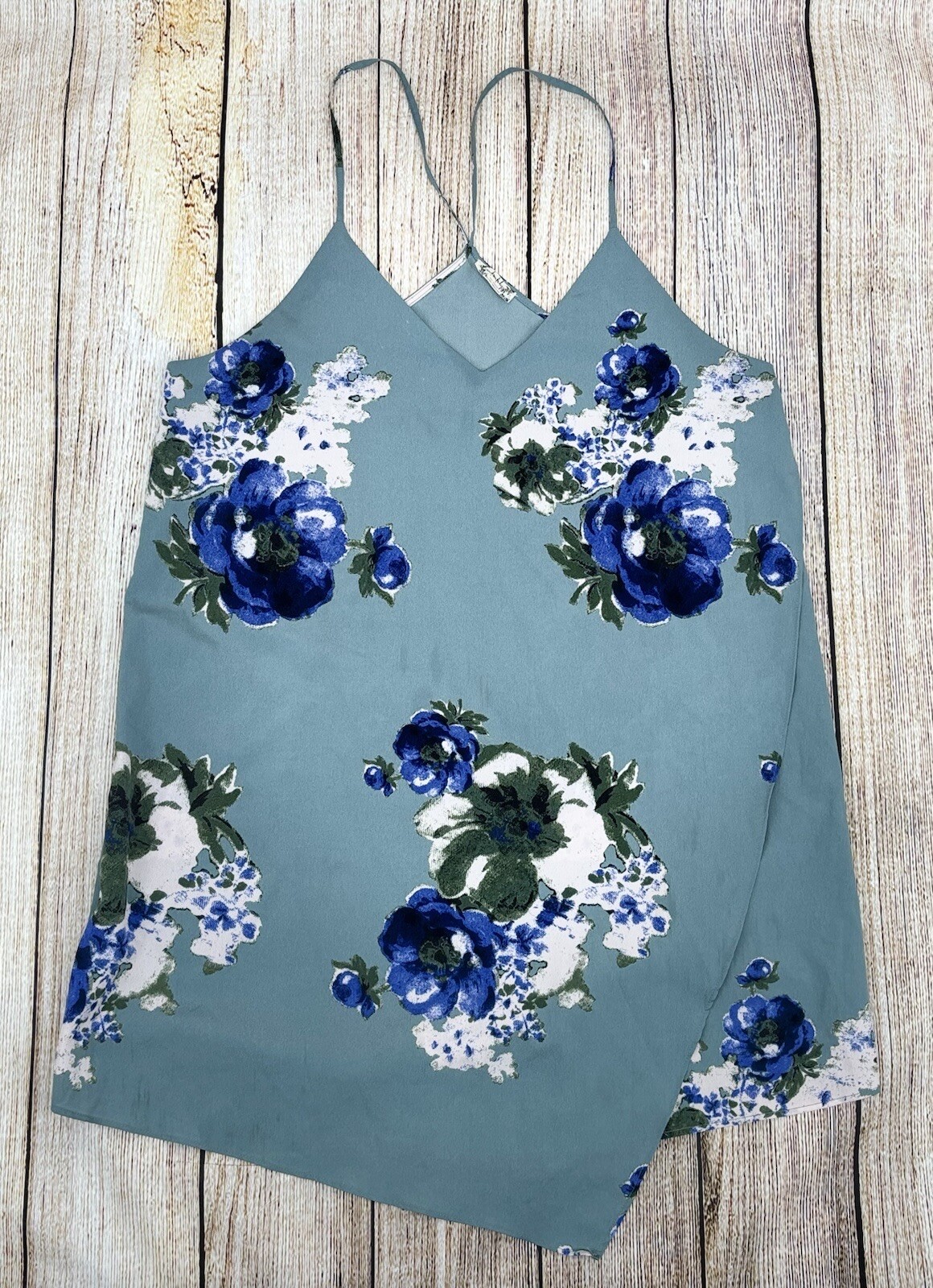 Free People Intimately Cascades Mini Slip Dress Size Small Blue Floral Chiffon