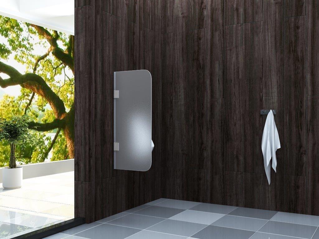 Glas Urinal Trennwand FROST 90x40cm Schamwand Pissoir Urinalwand WC Sichtschutz