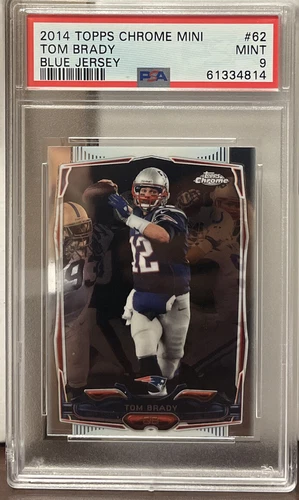 2014 Topps Chrome Mini Tom Brady Blue Jersey Patriots PSA 9 MINT #62!!