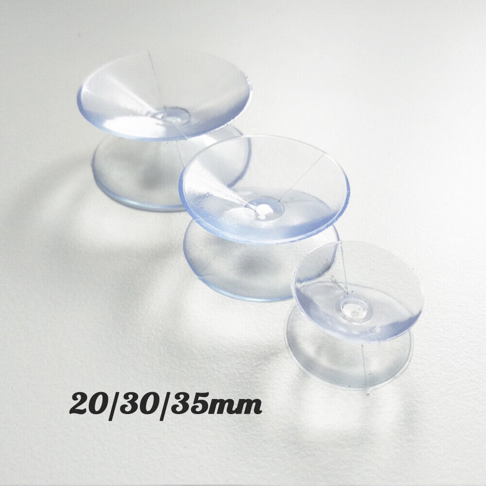20, 30, 35mm Double Sided Suction Cups Clear Plastic Rubber Window Suckers Pads