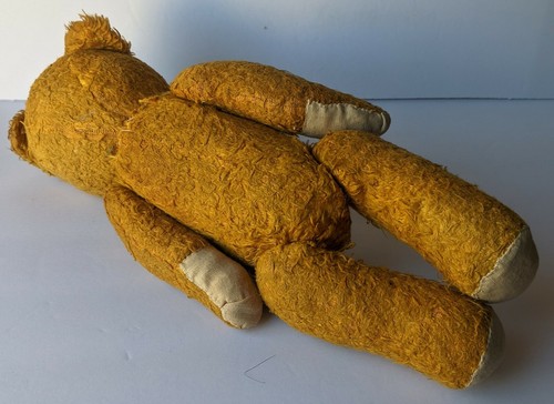HONEY BROWN TEDDY BEAR. EXCELSIOR STUFFED ARTICULATED ANIMAL PLUSH, PADDED FEET - Picture 7 of 11
