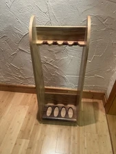 Custom Heavy Duty Wooden walnut base Gun Rifle Display Rack, Natural 4 Guns  USA