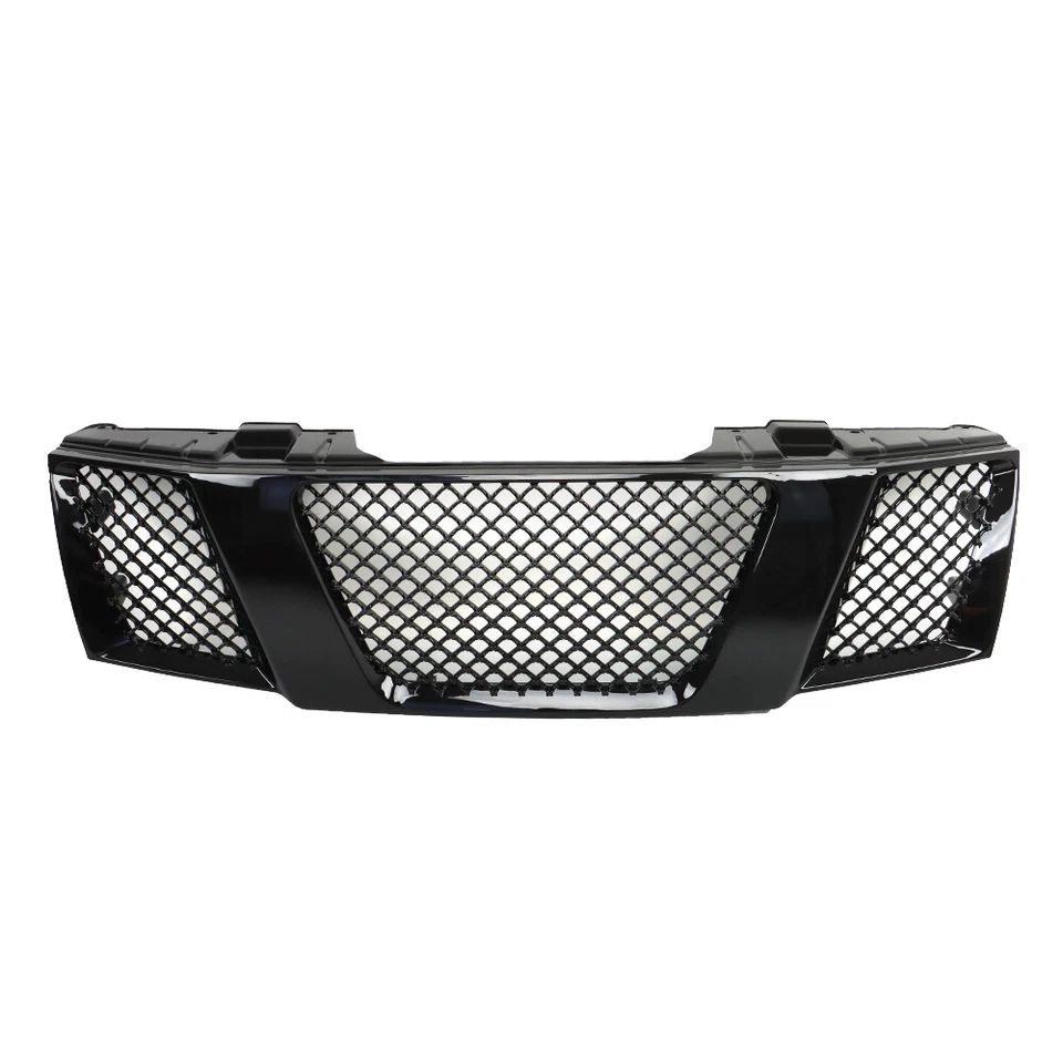 Front Upper Grill Grille Mesh Style Glossy Black For 2005-2008 Nissan Frontier Foto 2 de 4