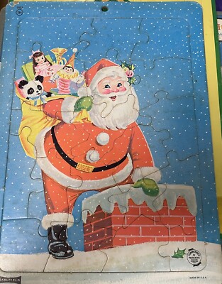 Saalfield Santa Claus Tray Inlay Puzzle Vintage 7051 made in the USA