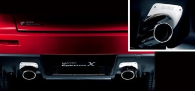 JDM Lancer Evolution 10 CZ4A Ralliart Stoßstange hinten Auspuff Hitzeschild M...