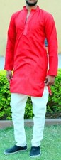 Indian 100 Cotton Men Kurta Shirt T-Shirt Multi Tunic Top Solid Color All Size