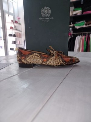 Alberto Fasciani Schuh Ballerina Dunkelbraun/Orange IN Python Größe Eu37 AFB19
