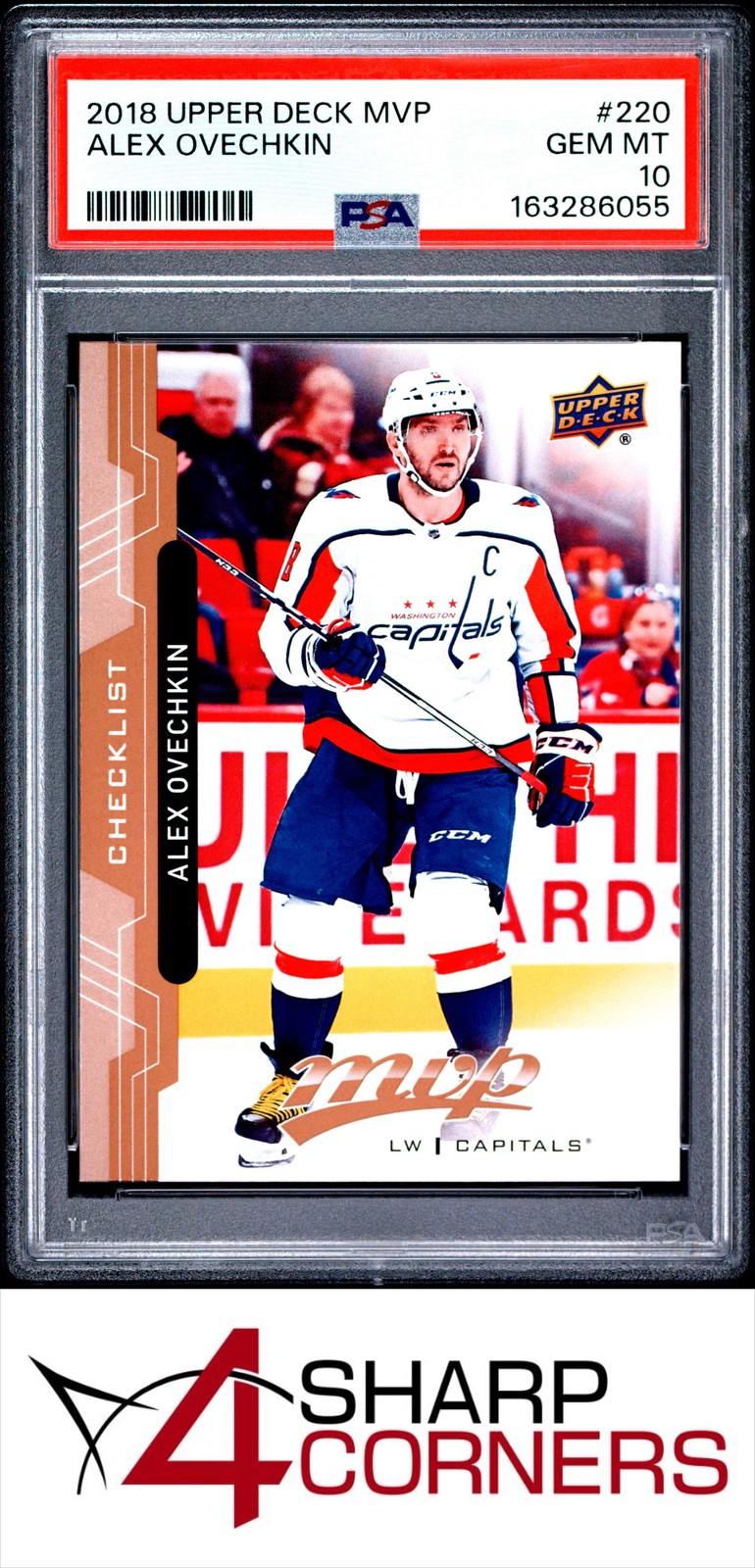 2018 UPPER DECK MVP #220 ALEX OVECHKIN POP 6 PSA 10