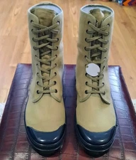 Sz 13 MIL-TEC Olive Khaki Military Green French Style 9-Hole Canvas Combat Boot 