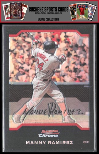 Manny Ramirez [Gold Refractor] #7 2004 Bowman Chrome card