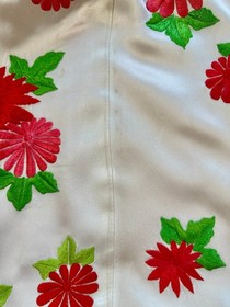 Vintage Japanese Silk Uchikake Wedding Kimono Embroidered Goshoguruma Floral