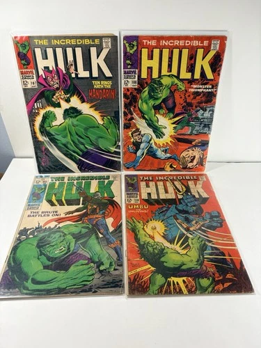 Marvel Comics 1968 The Incredible Hulk Lot Vintage 4 Books