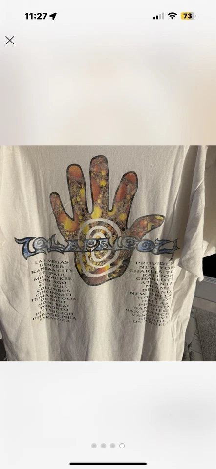 Винтажная футболка 1994 Lollapalooza Tour 90-е рок гранж - оригинальная - размер X-Large - Изображение 4 из 4