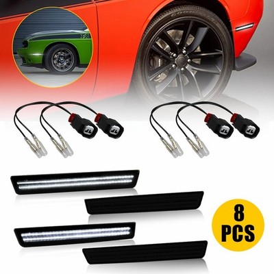 4X New For 2015-2022 Dodge Challenger LED Side Marker Light w/Harness Front Rear