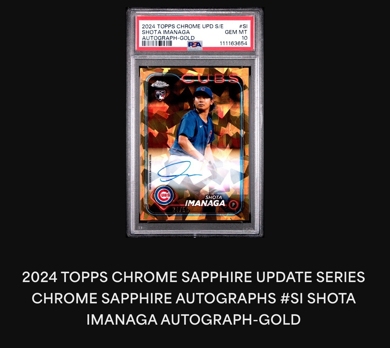 2024 Topps Chrome Sapphire Edition - Autographs Shota Imanaga Gold /50 (AU, RC)