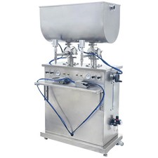 Double Nozzle 50 500mL Vertical Pneumatic Liquid Paste Filling Machine70L Hopper