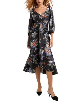 Cinq À Sept Three Quarter Sleeve Walker Dress Women's  0