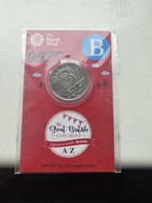 2018Uncirculated A-Z 10p Coin Letter B ~ Bond James Bond Royal Mint Pack-creased