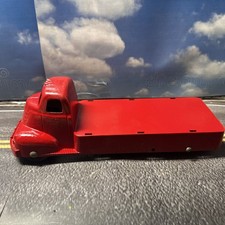 Vintage Slik Toys Lansing Iowa Red Flat Bed Box Aluminum Truck 11