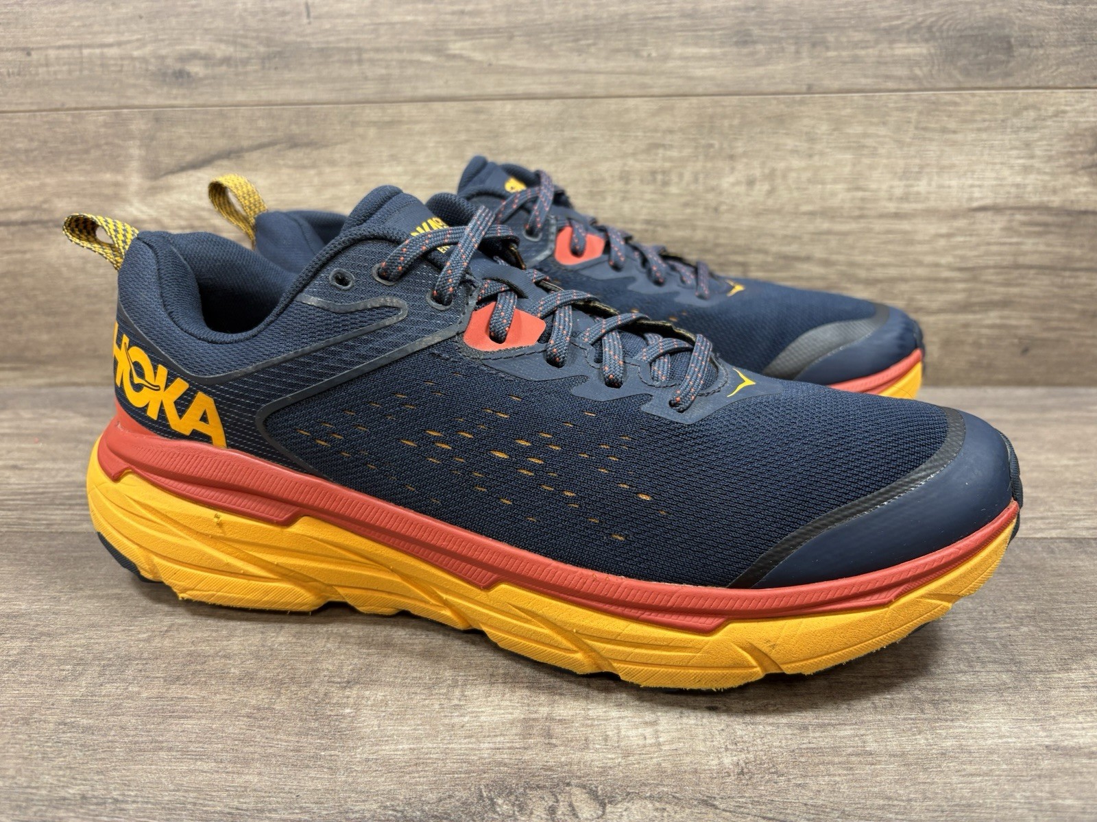 Hoka Challenger ATR 6 Trail Shoes 1106510OSRY Navy Orange Mens Size 10D See DESC