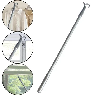 Barre Télescopique Aluminium avec Crochet pour Grenier et Usage Maison - Photo 1/4