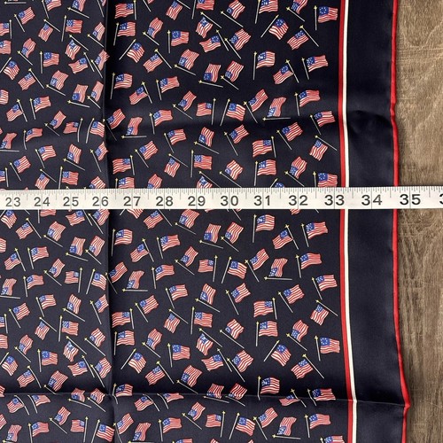 Bufanda de seda Alynn Stamford CT bandera americana 1776 rojo blanco azul cuadrado patriótico - Imagen 13 de 13