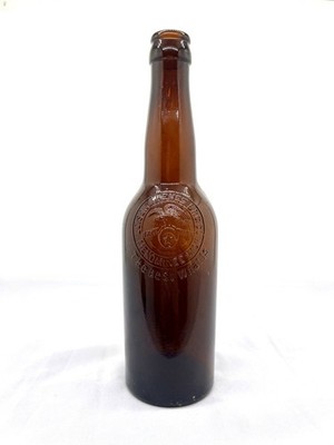 Pre-Pro Leisen & Henes  Beer Bottle 12oz Amber Brown Embossed Menominee MI