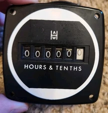 NOS ELAPSED TIME METER Panel Mount Synchronous Motor Hours & Tenths A.W. HAYDON