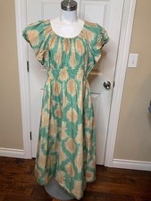 Ulla Johnson Green Brown Tie-Dye Calcite Nanette Dress NWT $445, Size 12