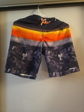 Gerry Swim Trunks Youth Boys Shorts size L14-16 Camo Orange Yellow Back Packet
