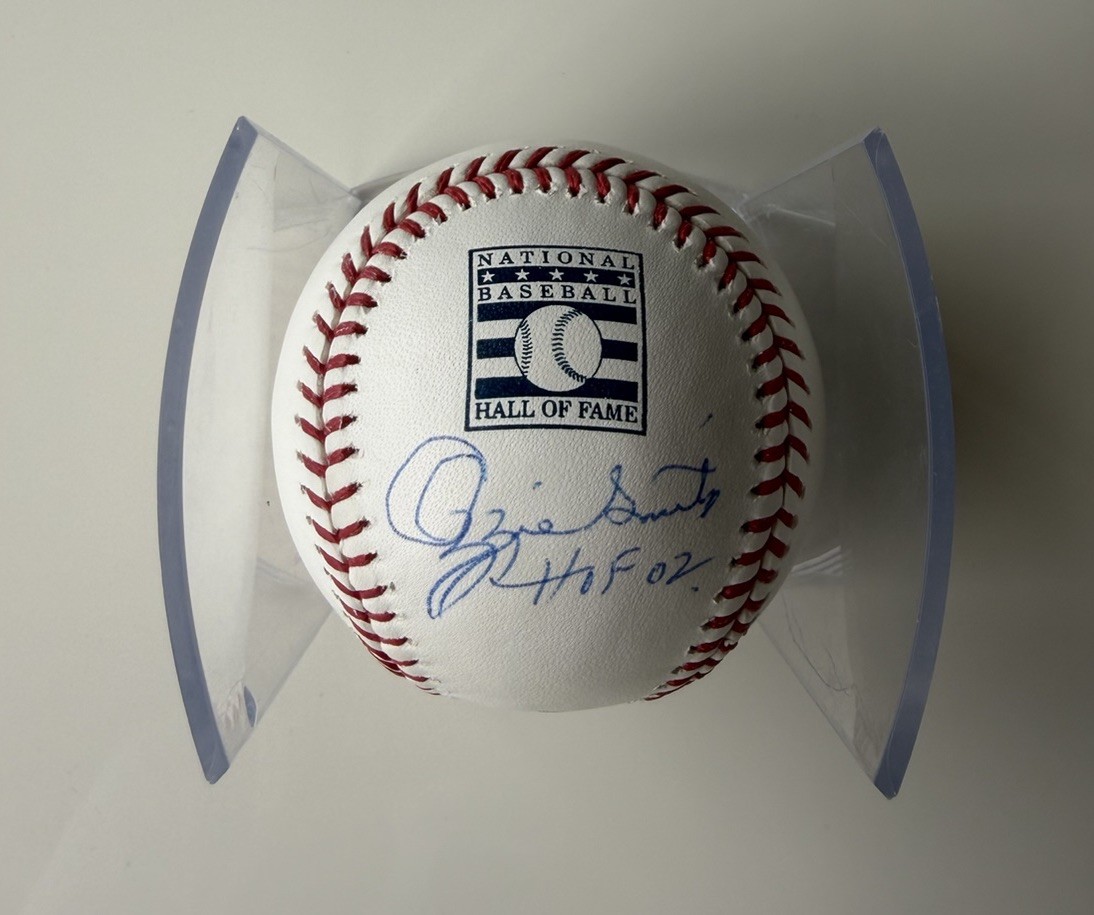 Ozzie Smith Autographed Signed St. Louis Cardinals HOF Baseball Inscribed HOF JSA COA 