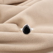 Black Onyx Gemstone 925 Sterling Silver Handmade Jewelry Ring Gift For Birthday